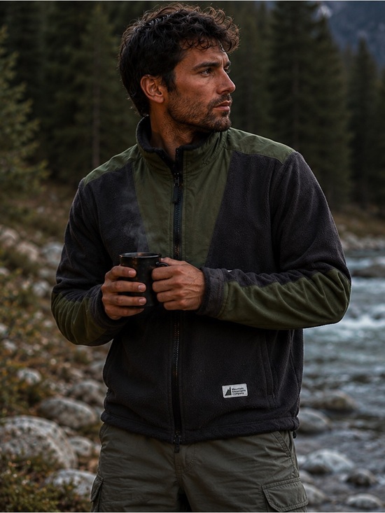MEC Other - Camping Two-Tone Olive & Black Fleece Jacket MEC-Mountain Equipment Co-op